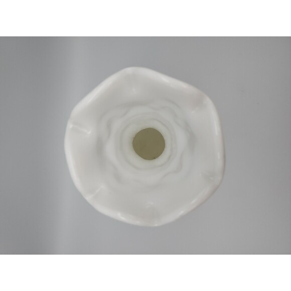 Imperial Glass English Loganberry Vase White Milk Glass Ruffle Rim VTG 10" EUC - Picture 5 of 12